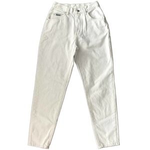 Vintage 90s Riveted Lee Denim High Rise Straight Leg 26” Petite Cream Beige